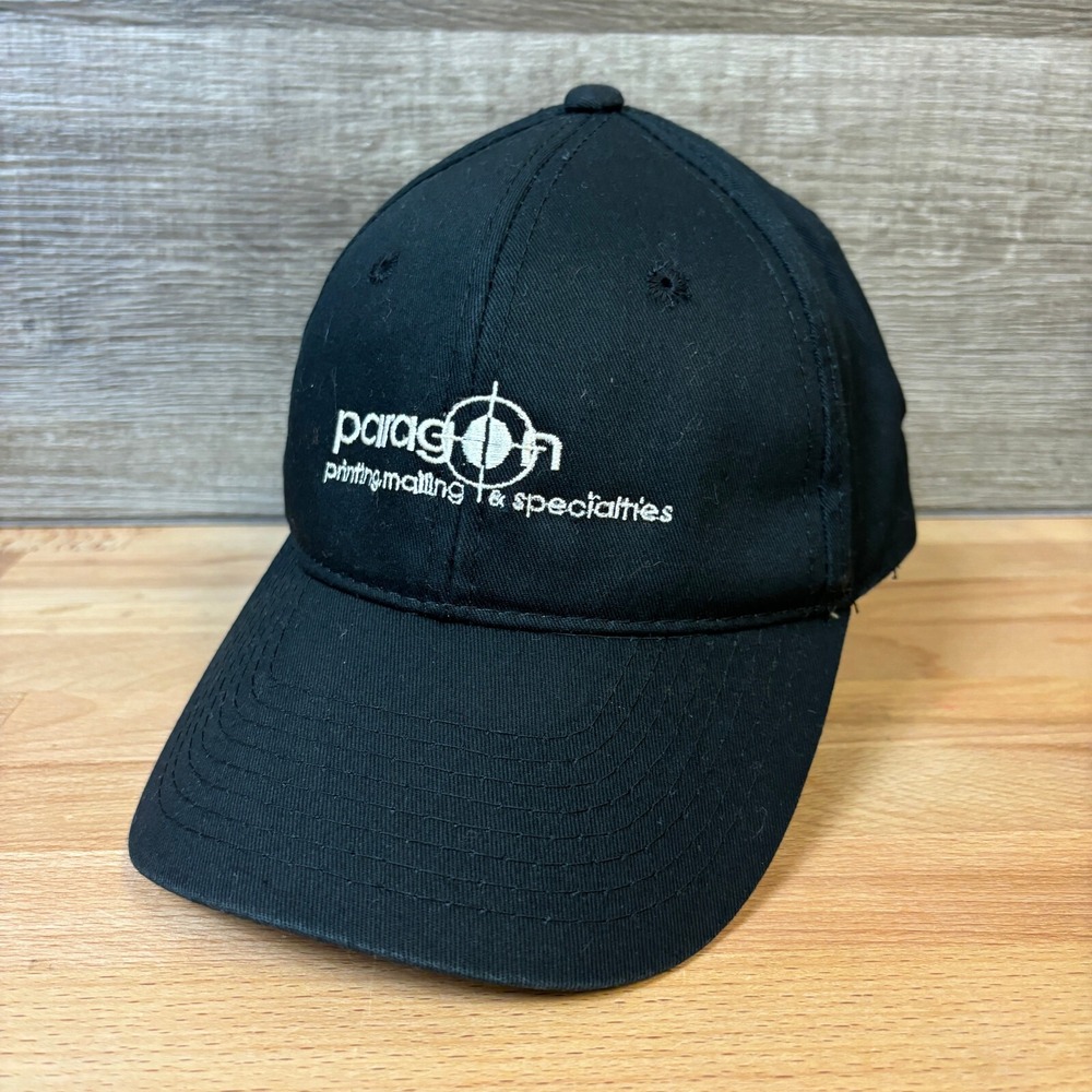 Paragon Hat Cap Strap Back Black Printing Mailing Adjustable One Size‎